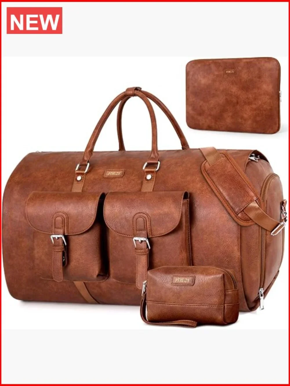 Convertible 2-in-1 Garment Duffel Bag for Travel, 3Pcs Set with Laptop Sleeve